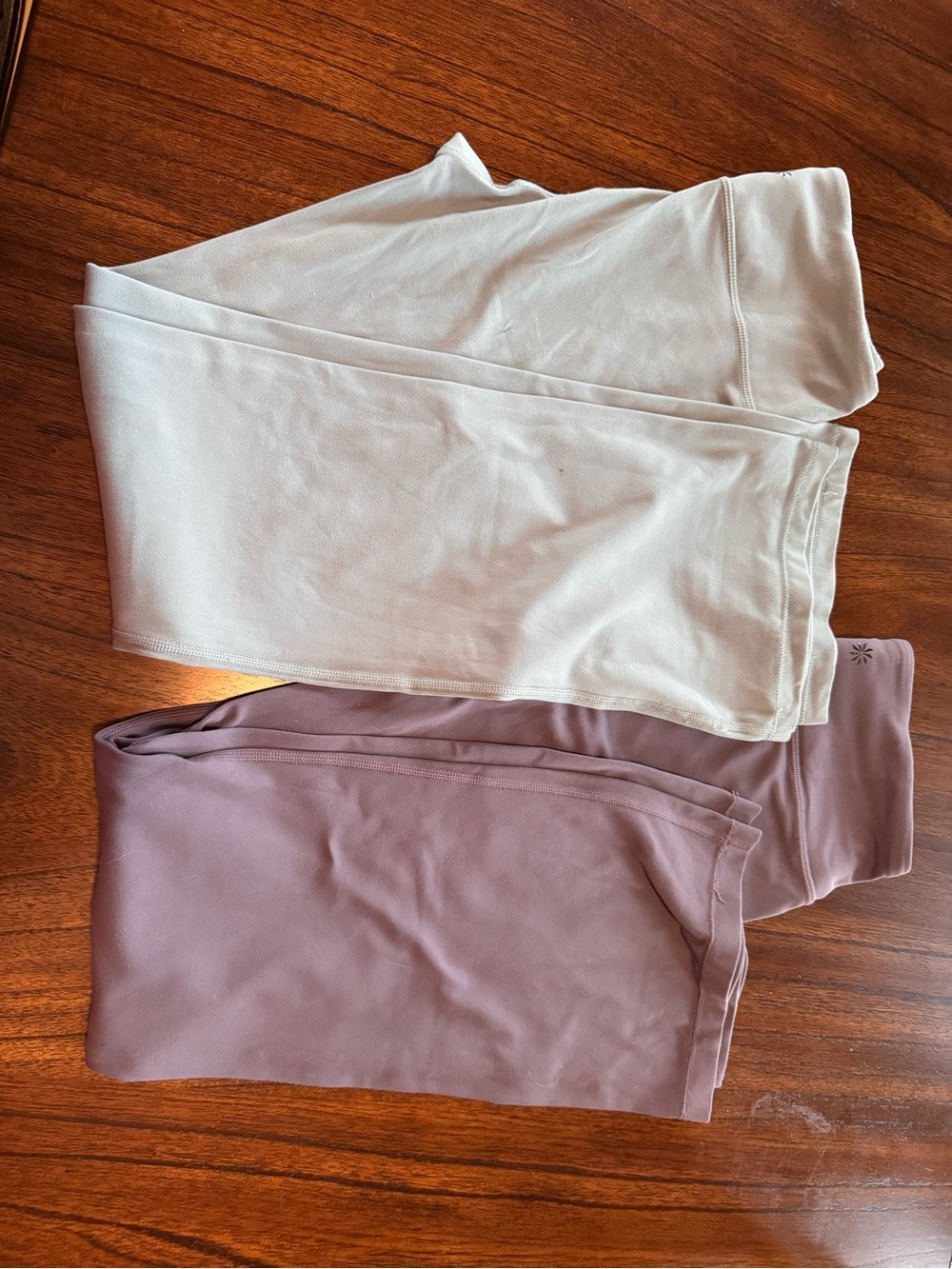 Athleta Girl Kids Cozy Flare Leggings Pair - Sage green and dusty lilac Size 12